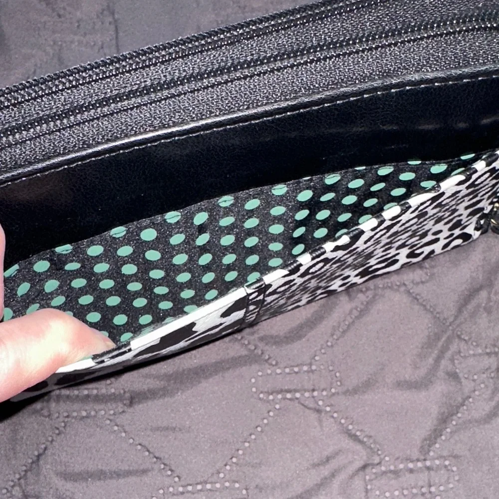 Black & White Animal Print Zip Wallet